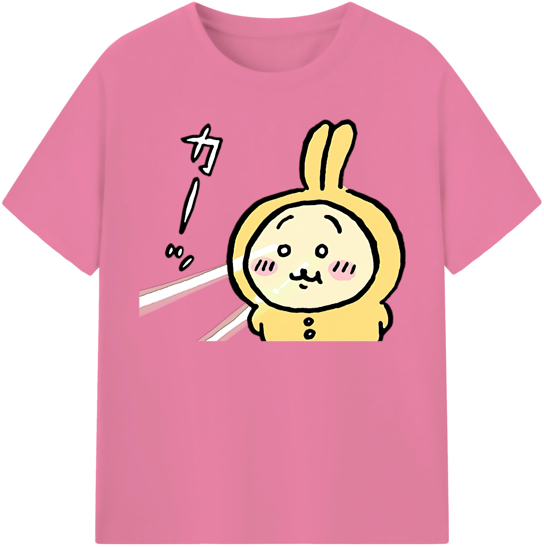 （画像用） ちいかわ うさぎ Chii-kawa usagi 綿100％半袖Tシャツ（フロントプリント）